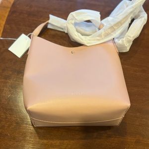 NWOT Anthropology pink/gold Samara bag,vegan non leather, adjustable strap!